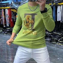 Sweaters 2021 Autumn and Winter Mens Sports Round Neck Leisure ins Trend Pullovers Print Top Sweaters Mens Clothing