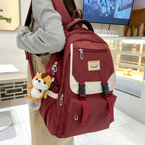 Hong Kong school bag female Korean version Harajuku ulzzang Junior high school students Middle school students High school students backpack large capacity backpack