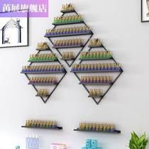 Wrought iron nail shop display rack nail polish shelf cosmetics European wall storage rack