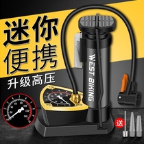 Bicycle pump household small high pressure air pump electric battery car Motorcycle portable foot multi-function