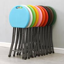 Plastic high stool home folding stool chair chair adult table tall round stool small bench simple portable