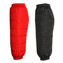  New down knee pads to keep warm in winter men and women riding motorcycles electric vehicles leggings windshield cold protection take-out riding