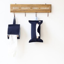 Hanging paper towel bag Fabric paper towel set Fresh household living room bedroom car suction paper box Roll paper tube tissue box