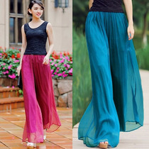 90% PANTS WOMAN SUMMER THIN BEACH PANTS CASUAL PANTS LOOSE BIG CODE HIGH WAIST SNOWSPUN PANTS SKIRT BROADLEGGED PANTS LONG PANTS