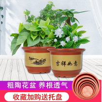 Flower pot ceramic clearance factory direct sales large large purple sand Clay Clay coarse pottery fleshy orchid bonsai floor pot