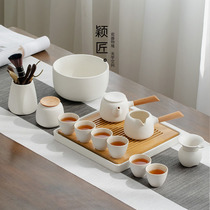 Ying craftsman kung fu tea set home living room simple ceramic dry bubble tea tray light luxury high-end modern small set gift box