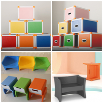 New injection moulding multifunctional music stool music classroom special hexahedron combined large choral bench opening only building blocks stool