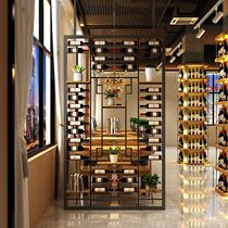 Partition wine rack theme music bar grape wine decoration rack new wine cabinet restaurant card seat iron screen