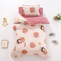 Milk velvet double-sided padded warm kindergarten quilt three-piece quilt cover plus velvet six-piece winter bedding coral fleece