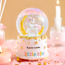 Christmas unicorn crystal ball cute princess girl Music Box Music Box Music Box ornaments ritual birthday gift