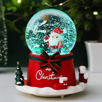 Santa Claus Crystal Ball Birthday Christmas Gift Music Box Snowflake Girls Boys Children Glowing Music Box