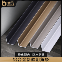 Aluminum alloy horn strip wooden floor Press strip seam edge strip background wall edge strip metal corner decorative strip