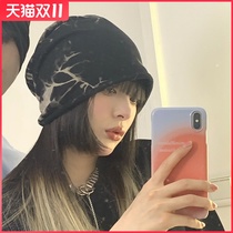 Hats Women Spring and Autumn Japanese Joker Black Thin Baotou Hat ins Tide Knitted Net Red Heap Heap Heatling Hat Summer