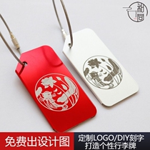 Luggage tagging original aluminum alloy luggage custom boarding pass cartoon luggage hang tag suitcase