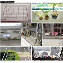 Balcony stainless steel quilt drying rack simple telescopic folding anti-theft window outdoor railing adhesive hook anti-drop hanger