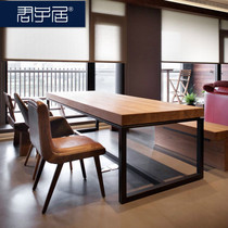 Industrial wind desk LOFT solid wood table long table conference table simple modern desk solid wood desk desk