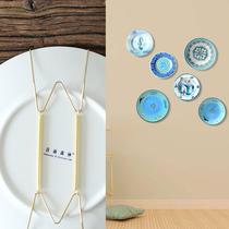 w shape invisible decorative plate metal hook spring hook bracket hanging disc shelf decorative disc hook to watch the disc hook