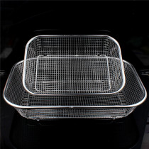 304 stainless steel rectangular mesh basket thickened wire mesh screen washing basket Fruit basket chopsticks drain basket