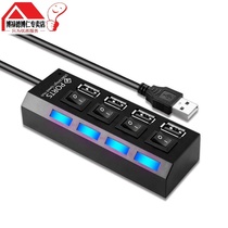 Suitable for USB 3 0 USB splitter with independent switch one minute seven hub and one drag 7 port row