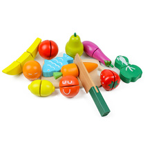 Can cut fruit childrens toys wooden fruit vegetables Velcro cut cut house kitchen toys boys and girls