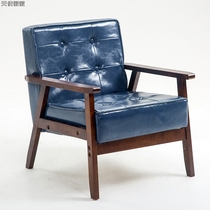 Milk tea shop coffee shop western food sweet shop table and chair combination double leather card simple office leisure sofa