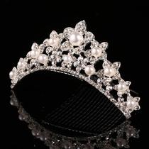 Bride Korean new alloy Pearl rhinestones gorgeous luxury bridal crown hair accessories wedding accessories wholesale