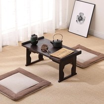 Tatami table solid wood coffee table home kang table folding table Japanese floating window simple small tea table new balcony tea table