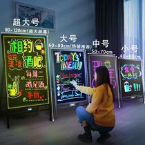 Flash small blackboard led fluorescent board advertising board luminous Billboard shop with publicity charging luminous silver Electronics