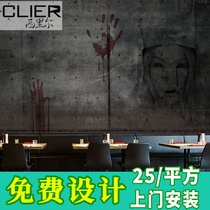 3D three-dimensional horror wallpaper haunted house theme room escape werewolf script kill ghosts thriller background room wallpaper