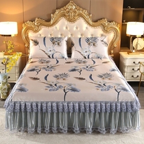 1 8m summer mat with bed skirt ice silk mat summer non-slip summer bedding air conditioning mat set of three Japanese