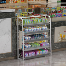 Supermarket bar small snack shelf front cashier rack chewing gum pharmacy convenience store food show