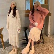 2020 large size women's New Year festive Japanese Han Feng pretty girl super fairy sweater dress two-piece autumn and winter