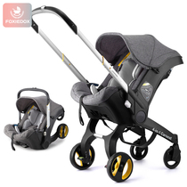 Newborn baby basket cart lightweight folding two-way four-in-one baby trolley car seat can be car