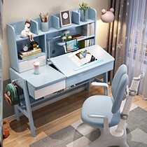Solid wood children study table lifting modern student boy home writing table and chairs girl bedroom desk 2022