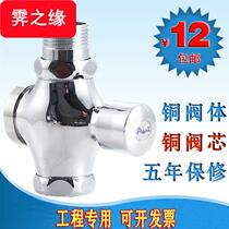 All copper stool flush valve hands press squat toilet manual flush valve and horizontal toilet squat hands press delay valve