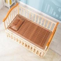 Summer mat kindergarten double-sided baby dormitory bed bamboo silk wood bed air conditioning room breathable rattan mat cool