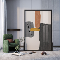 Modern abstract wagi jetty partition living room screen simple art line solid wood decoration hotel entrance small seat screen
