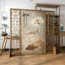 Solid wood screen partition wall living room hotel Hall entrance to block tea room office new Chinese porch