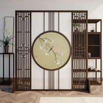Solid wood screen porch partition wall living room modern simple Company tea room new Chinese flower and bird seat screen light luxury creativity