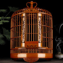 Parrot thrush bird cage large full set of bamboo round cage bamboo cage old bamboo Starling brother parrot thrush craft