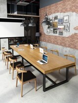 Solid Wood Large Conference Table Long Table Brief Modern Strip Desk Sub Computer Bench Negotiating Table And Chairs Combination