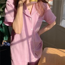 Cotton double gauze pajamas female summer students Korean sweet and comfortable skin-friendly thin short-sleeved shorts home wear