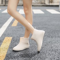 Japanese rain shoes women Japanese fashion wear short rubber shoes low-top rain boots summer waterproof non-slip water shoes