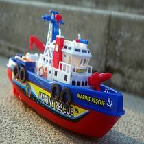 Boat toys can be put into the water spray boat childrens electric warship ship model ship water bath