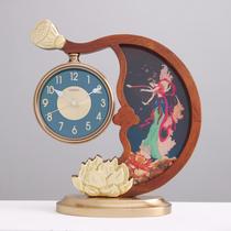 New Chinese watch high-end atmospheric living room quartz clock clock home desktop solid wood porch ornaments art table clock
