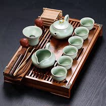 Zisha ceramic kung fu tea set household tea cup simple office meeting guest tea tray drawer style tea table set