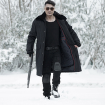 Military cotton coat mens winter thickened velvet mid-length new military fans cotton-padded clothing warm and cold-resistant security training coat