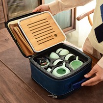 Gongfu tea set kung fu tea set household simple ceramic bubble teapot small set outdoor portable travel tea set