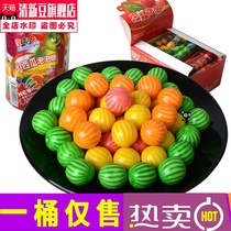  Watermelon bubblegum barrel contains about 185 childhood classic post-80s nostalgic snacks small watermelon bubbles