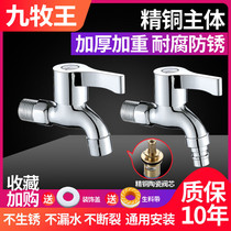 Jiu Muwang washing machine faucet mop pool lengthened one into two water outlet quick Open double use 4 points Quick open faucet